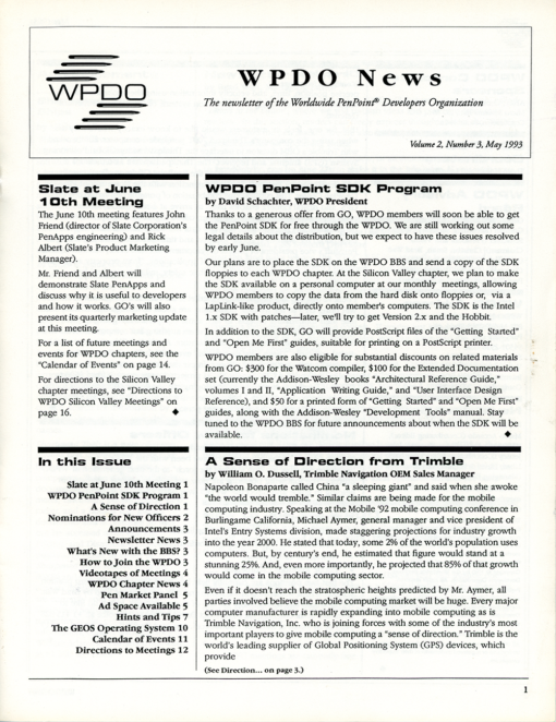 WPDO News - Volume 2, Number 3, May 1993