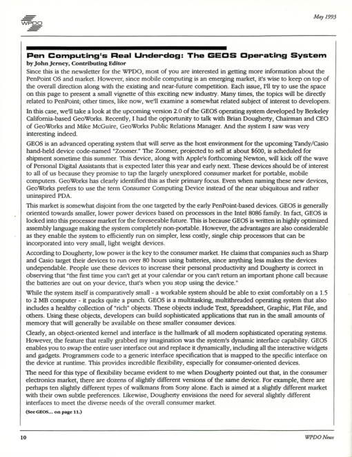 WPDO News - Volume 2, Number 3, May 1993 - Image 10