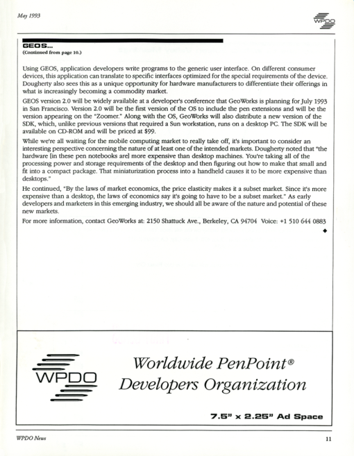 WPDO News - Volume 2, Number 3, May 1993 - Image 11