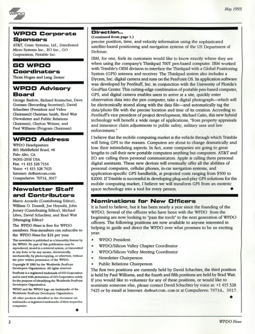 WPDO News - Volume 2, Number 3, May 1993 - Image 2
