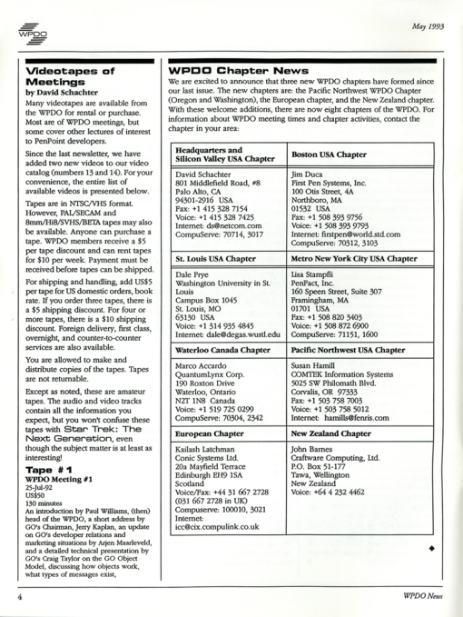 WPDO News - Volume 2, Number 3, May 1993 - Image 4