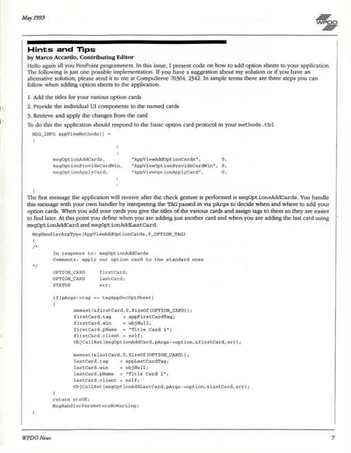 WPDO News - Volume 2, Number 3, May 1993 - Image 7