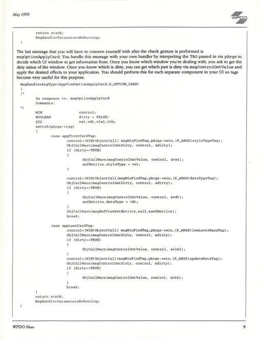 WPDO News - Volume 2, Number 3, May 1993 - Image 9