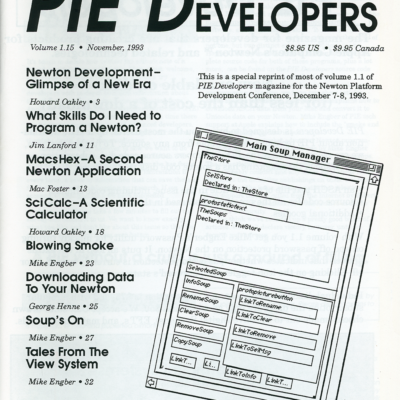 PIE Developers - Volume 1.15 - November, 1993