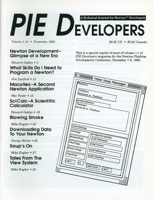 PIE Developers - Volume 1.15 - November, 1993