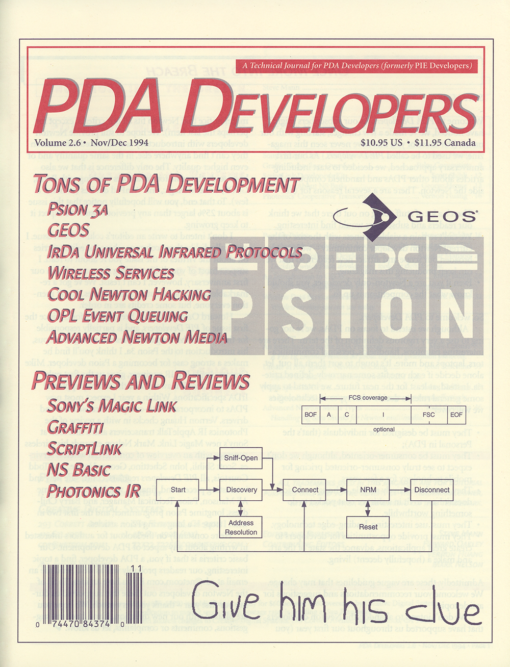 PDA Developers - Volume 2.6 - Nov/Dec 1994