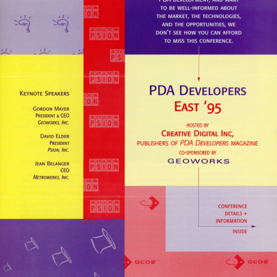PDA Developers East '95 Conference Details (Pamphlet)