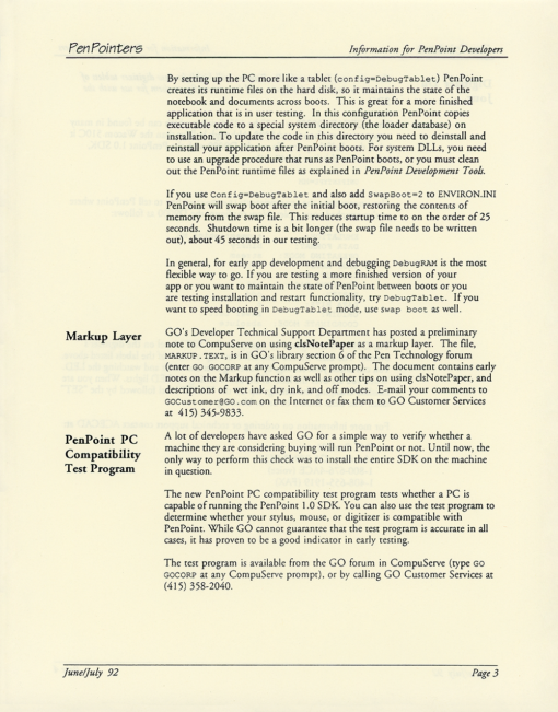 GO Corporation PenPointers June/July 1992 (Newsletter) - Image 3