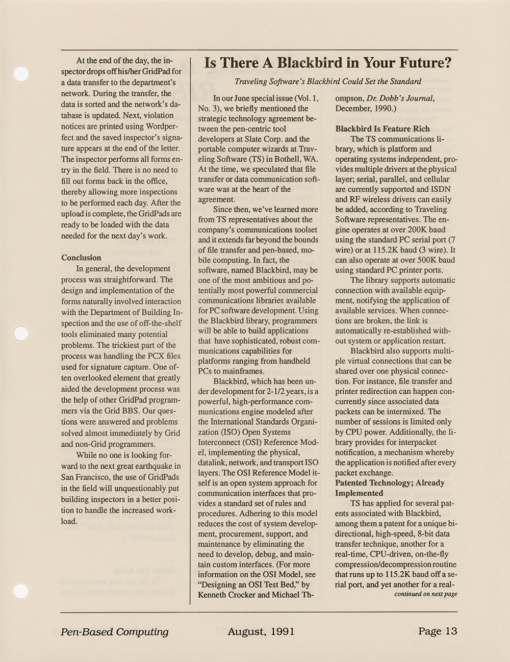 Pen-Based Computing - August, 1991 - Volume 1, Number 4 - Image 13