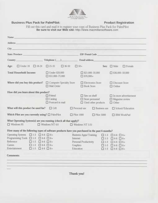 MacMillan Business Plus Pack for PalmPilot - Image 9