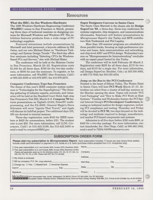 Microprocessor Report - February 16, 1995 - Image 3