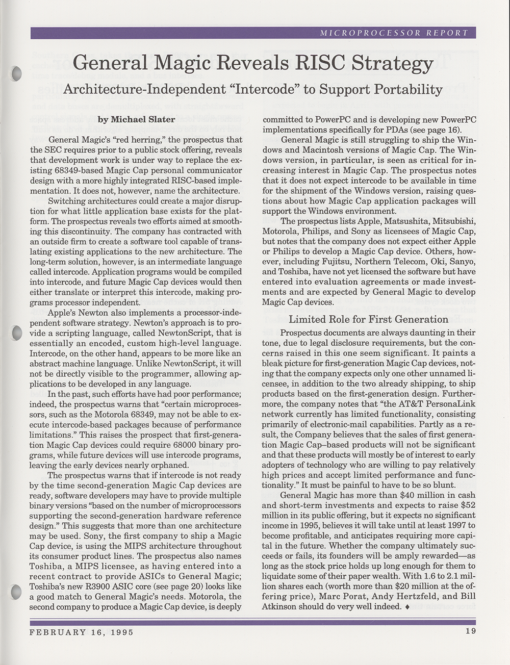 Microprocessor Report - February 16, 1995 - Image 2