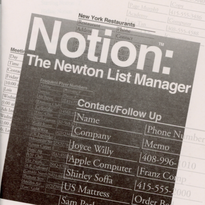 Eidetic, Inc. Notion: The Newton List Manager User Manual