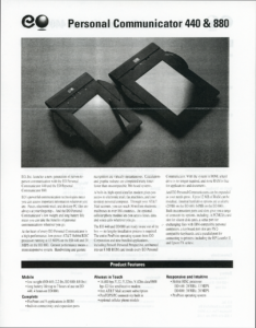 EO, Inc. - Personal Communicator 440/880 Brochure - Photocopy (Front)