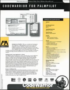 Metrowerks, Inc. - CodeWarrior for PalmPilot Brochure