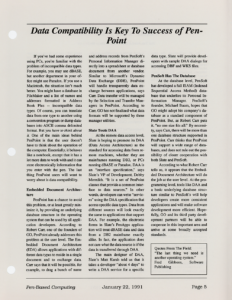 Page 5 — Data Compatibility Is Key To Success of PenPoint