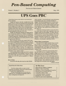 Pen-Based Computing – May, 1991 – Volume 1, Number 2