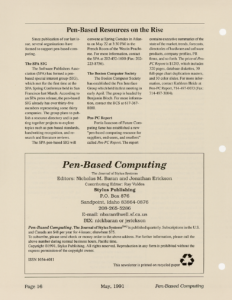 Page 16 — Pen-Based Resources on the Rise