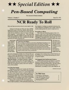 Pen-Based Computing: Volume 1, Number 3 (Cover)