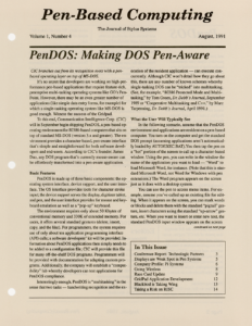 Pen-Based Computing: Volume 1, Number 4 (Cover)