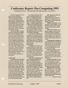 Page 3 — Conference Report: Pen Computing 1991