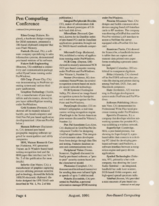 Page 4 — Conference Report: Pen Computing 1991