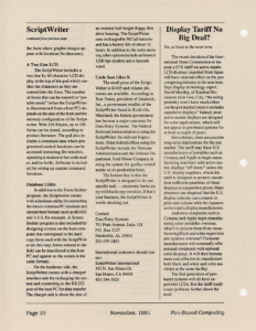 Page 10 — ScriptWriter Offers Low-Cost Alternative for Forms Entry