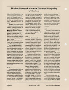 Page 12 — Wireless Communications for Pen-based Computing