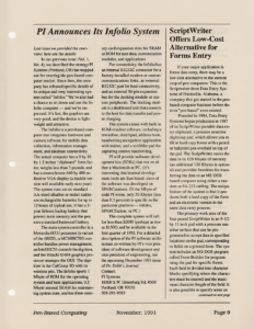 Page 9 — PI Announces Its Infolio System