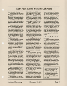 Page 3 — New Pen-Based Systems Abound