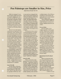 Page 3 — Pen Palmtops are Smaller in Size, Price
