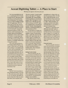Page 6 — Acecat Digitizing Tablet — A Place to Start
