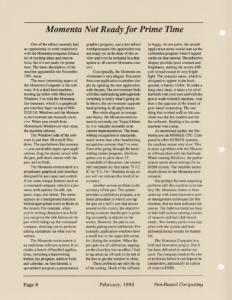 Page 8 — Momenta Not Ready for Prime Time