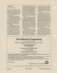 Page 16 — PenWindows Development Using Visual Basic