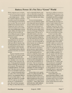 Page 7 — Battery Power: It’s Not Yet a “Green” World