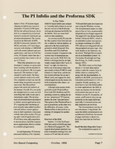 Page 7 — The PI Infolio and the Proforma SDK