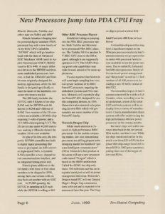 Page 6 — New Processors Jump into PDA CPU Fray