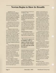 Page 6 — Newton Begins to Show its Breadth