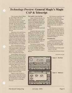 Page 3 — Technology Preview: General Magic’s Magic CAP & Telescript