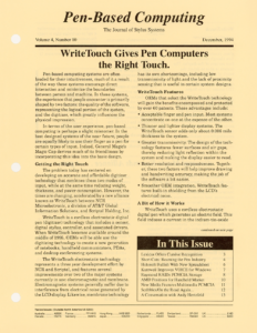 Pen-Based Computing: Volume 4, Number 10 (Cover)
