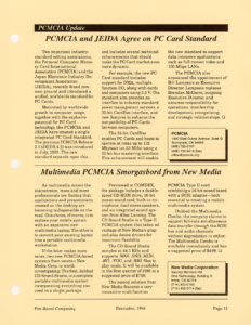 Page 11 — PCMCIA and JEIDA Agree on PC Card Standard