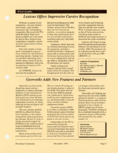 Page 3 — Lexicus Offers Impressive Cursive Recognition