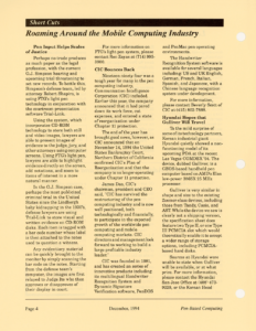 Page 4 — Short Cuts: Roaming Around the Mobile Computing Industry