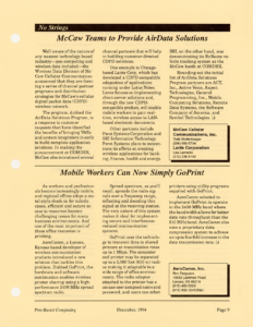 Page 9 — McCaw Teams to Provide AirData Solutions