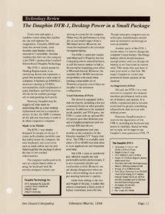 Page 11 — Technology Review: The Dauphin DTR-1, Desktop Power in a Small Package
