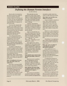 Page 6 — Mobile Insights: Defining the Human-Newton Interface