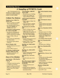 Page 10 — Technology Survey: A Sampling of PCMCIA Cards