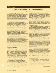 Page 7 — The Bright Future of Pen Computing
