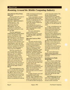 Page 4 — Short Cuts: Roaming Around the Mobile Computing Industry