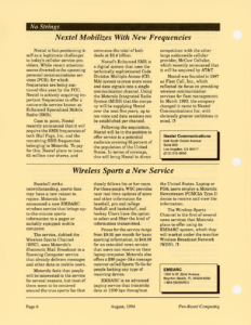 Page 6 — No Strings: Nextel Mobilizes With New Frequencies
